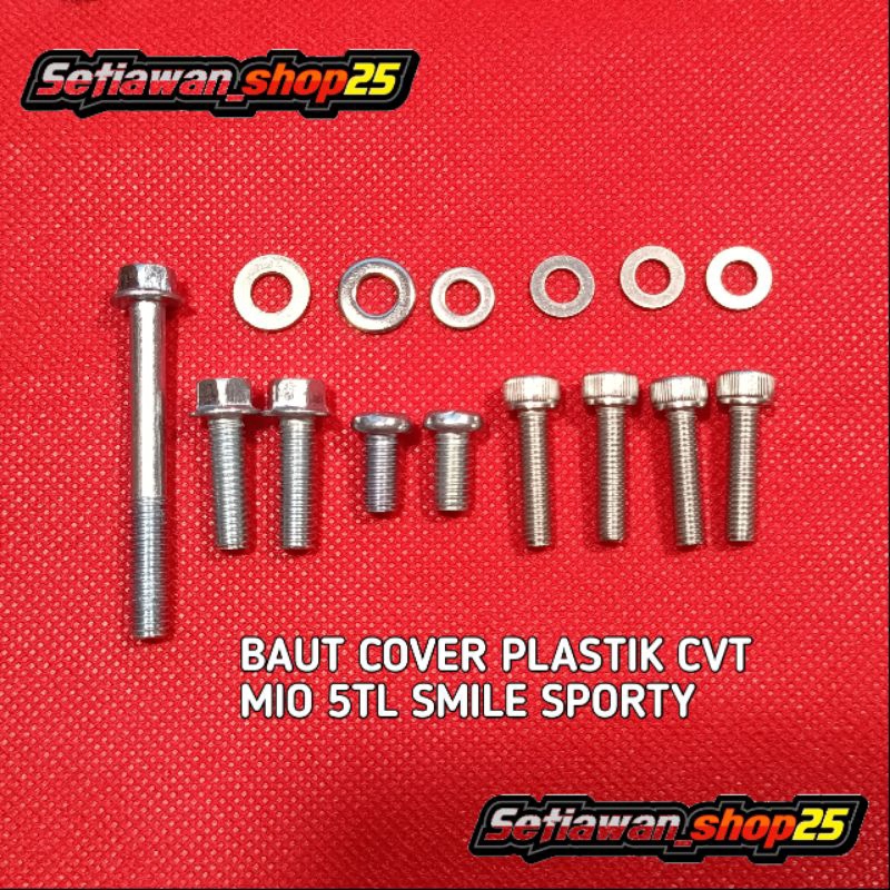 Baut cover cvt Mio smile Mio sporty cover cvt bagian cover plastik cvt