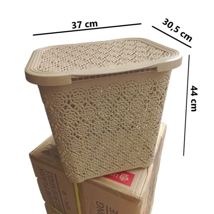 Keranjang Pakaian  Laundry YUYU + Tutup Laundry Basket Plastik