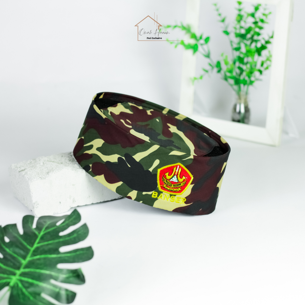 PECI LORENG BANSER(AC)/SONGKOK LORENG BANSER /songkok bahan kain loreng super halus