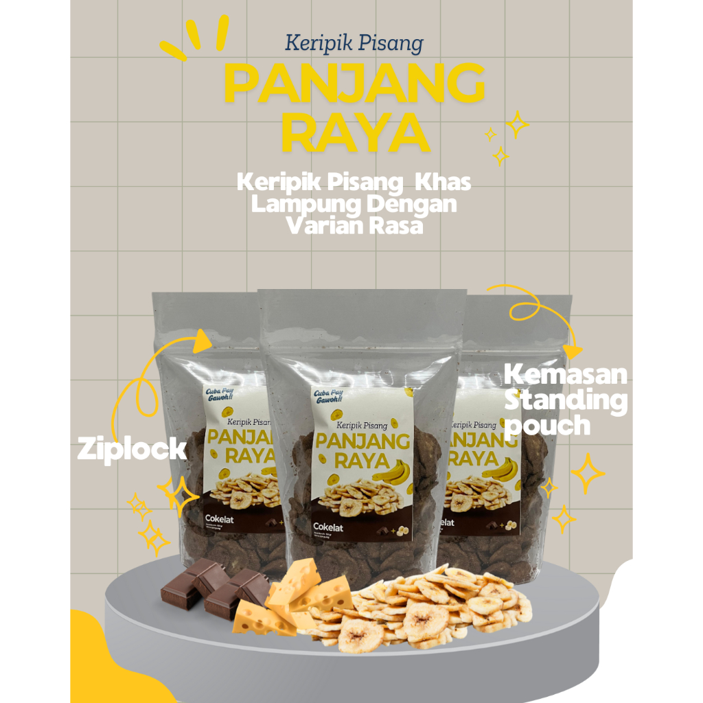

BUNDLING 3PCS Keripik Pisang Khas Lampung Coklat Tebal Manis 250gram - Panjang Raya