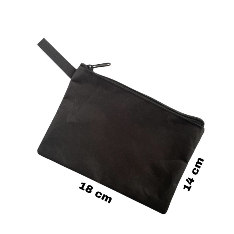 

Tempat Pensil Bisa Custom Gambar Pouch Kanvas Hitam Sablon Bebas Satuan Ukuran 20x15 / Hand Bag Kanvas / Tempat Pensil Sablon Gambar Bebas Kanvas / Tempat Uang Kanvas / Souvenir Gift