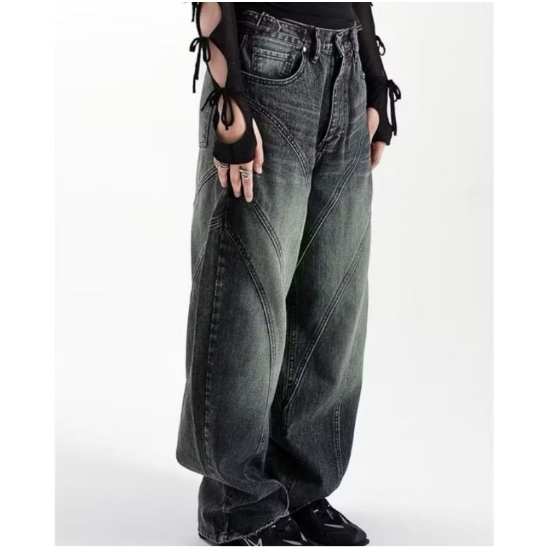 [ORIGINAL 100%] BAGGY CATHA LINE UP SHOW WASHED BAGGY JEANS VERSI LIGHT & DARK