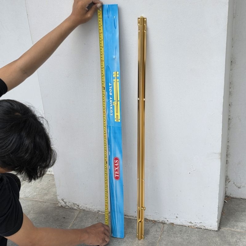 GRENDEL ALUMINIUM Panjang 90cm 36inch Gold Plated Aluminium TEBAL | SELOT KUNCI SLOT PINTU TEXAS