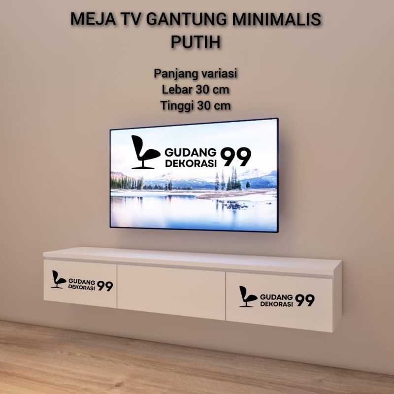 Meja Tv Minimalis Gantung variasi 3 pintu semua / Meja Tv minimalis / Meja Tv Gantung / Cradensa Tv 