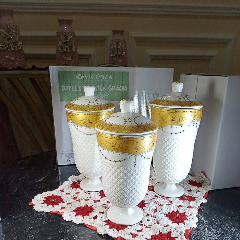 Toples Keramik Vicenza Motif Padi (B905)