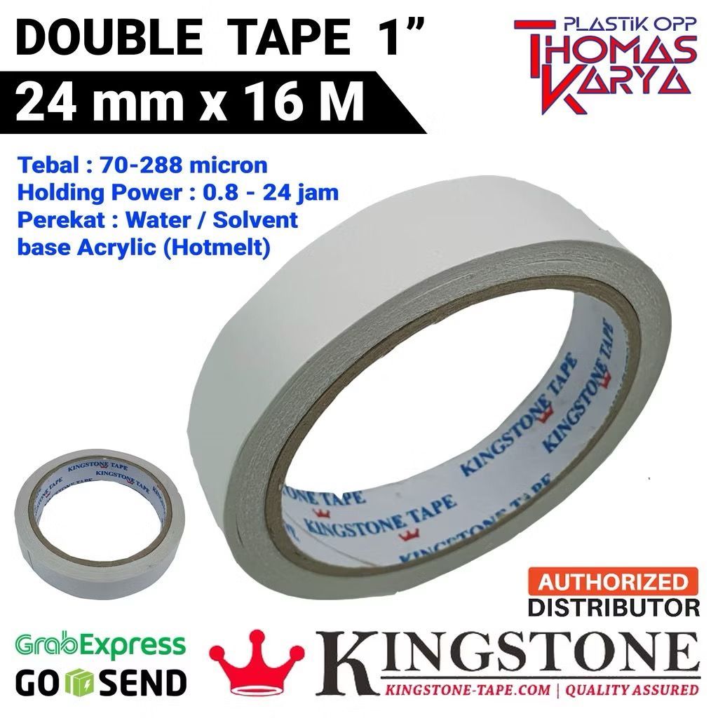 

KINGSTONE TAPE Double Tape 24mm 1 Inch Dobel Tip 24 mm Dabel Tip