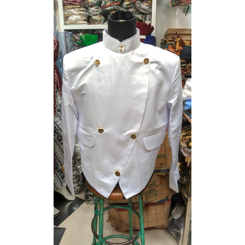 Beskap solo putih bahan bridal