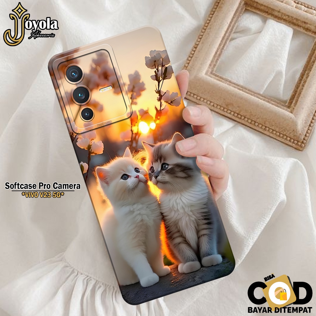 JOYOLA Case VIVO V23 5G - Fashion Case Kucing - Softcase VIVO V23 5G - Pro Camera - Casing VIVO V23 