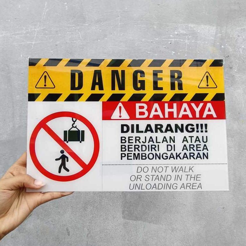 

PAPAN AKRILIK dan STIKER, PAPAN PERHATIAN - DILARANG BERJALAN DI AREA PEBONGKARAN, ( A 301 )