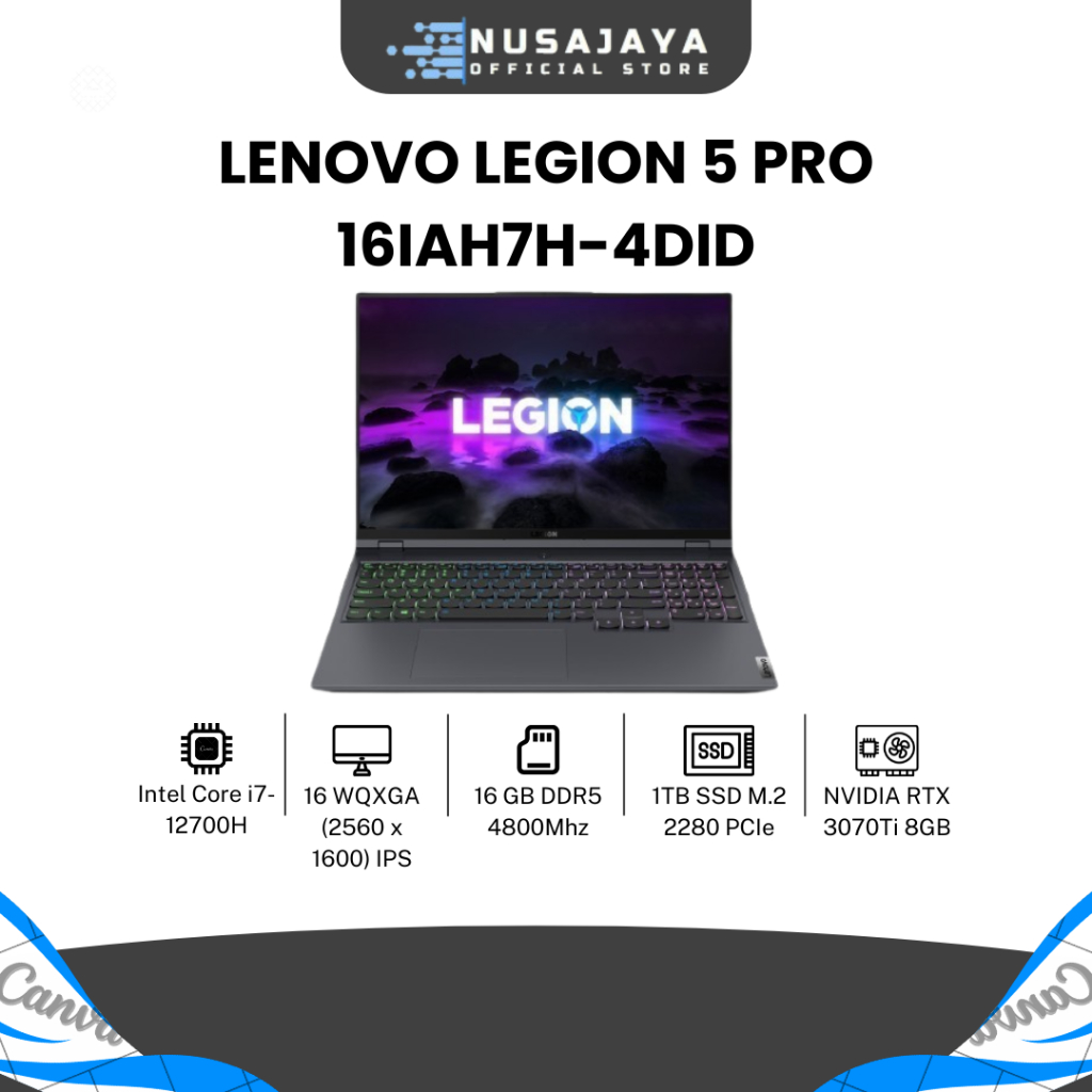 LENOVO LEGION 5 PRO 16IAH7H 4DID I7-12700H 16GB 1TB SSD RTX3060 W11