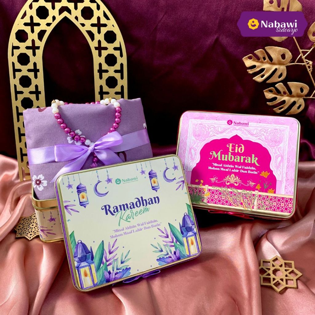 Hampers Gift Box Tin Idul Fitri Isi Mukena Dewasa Tasbih Hampers Lebaran Kado Ultah Pernikahan