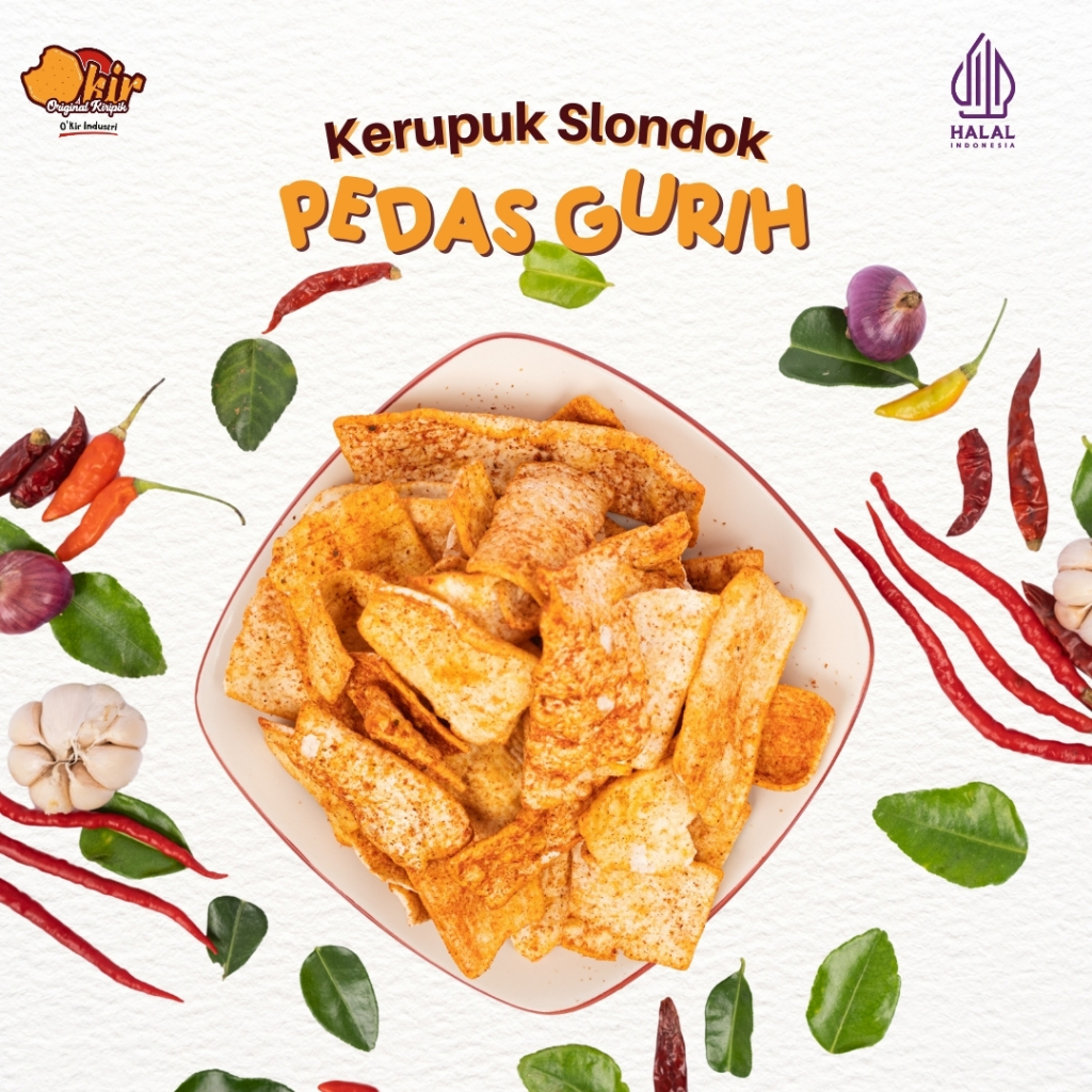 

KERUPUK SLONDOK PEDAS GURIH 1kg/500gr/250gr/100gr ORIGINAL KIRIPIK (OKIR)