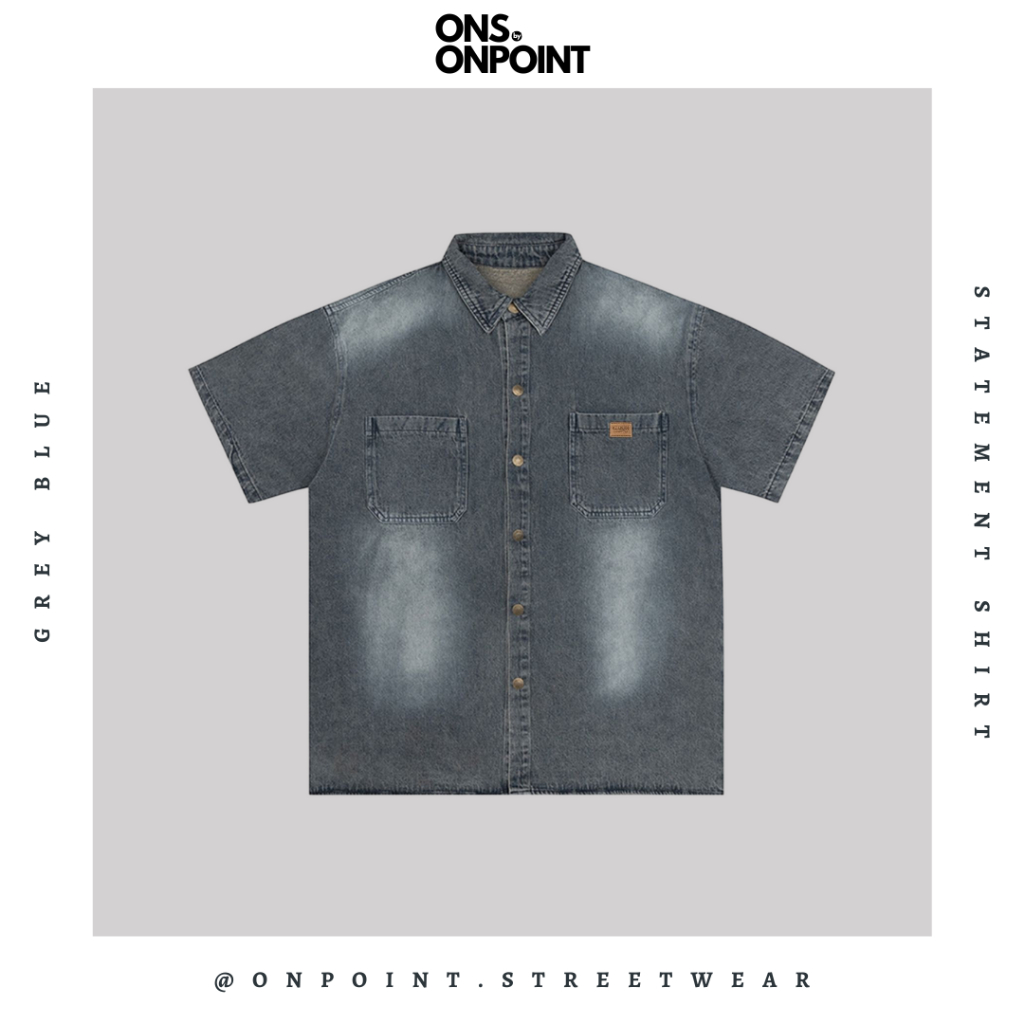 [ONS BY ONPOINT] Statement Shirt - kemeja pria denim kemeja denim unisex oversize korean style denim