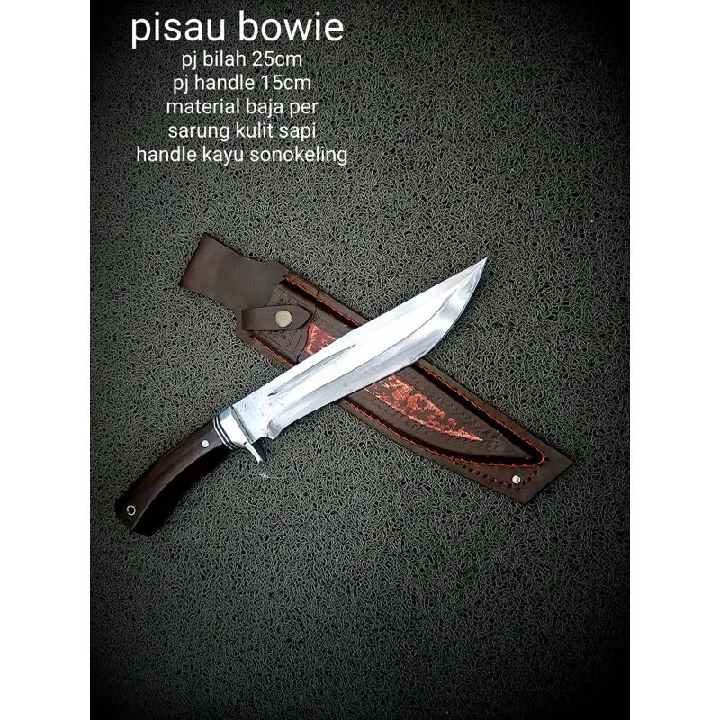 Pisau bowie baja per sarung kulit untuk survival