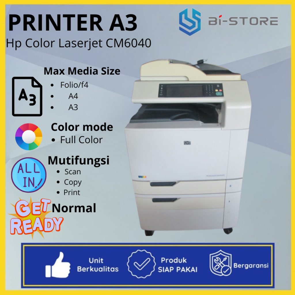 Fotocopy Warna A3 Printer Laser Hp Laserjet CM6040 MFP Siap Kerja