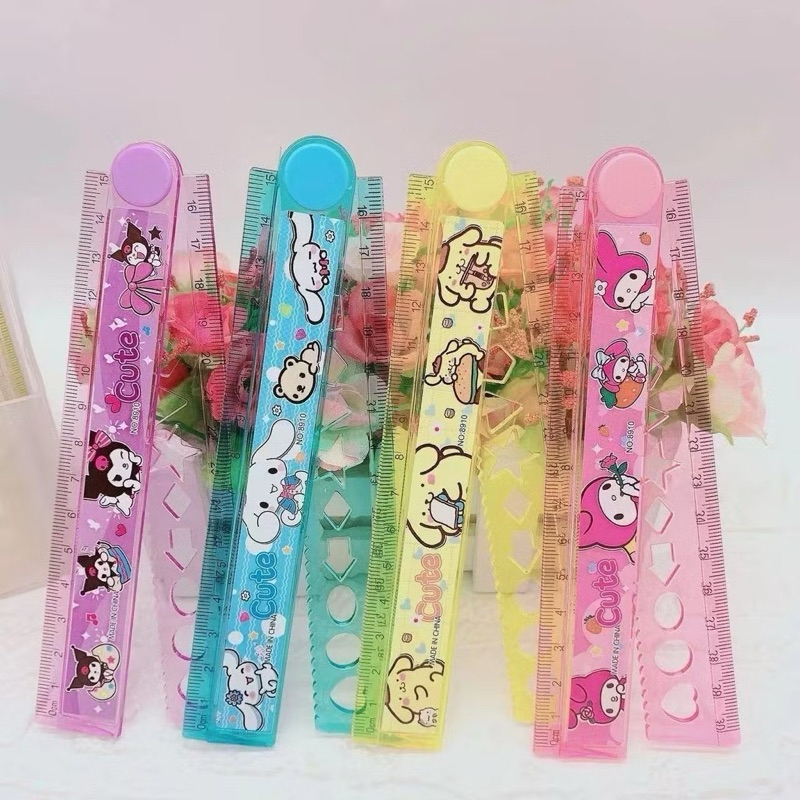 

Penggaris Lipat 30 cm Sanrio Cinnamoroll Kuromi My Melody Pompompurin Penggaris 15 cm Karakter Lucu Imut