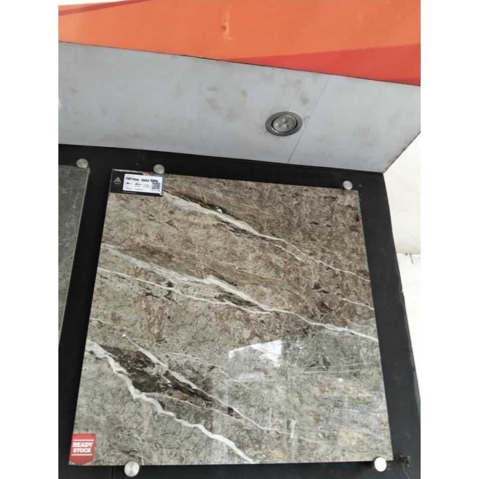 GRANIT LANTAI MOTIF MARMER GLOSY | ARNA NATAYA DARK GREY 60X60 | GRANIT LANTAI MINIMALIS