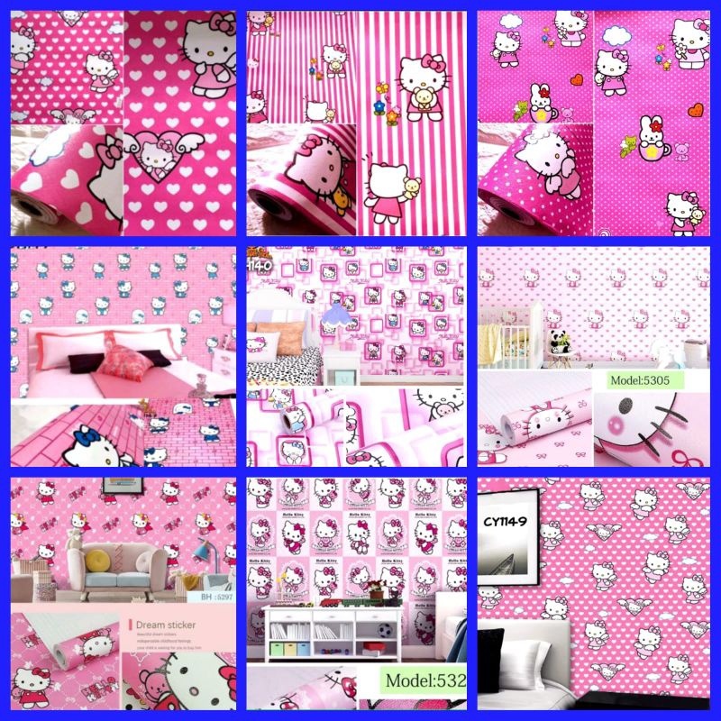 Wallpaper Dinding Karakter Anak Wallpaper Dinding Hellokitty Wallpaper Dinding Pink Wallpaper Dindin