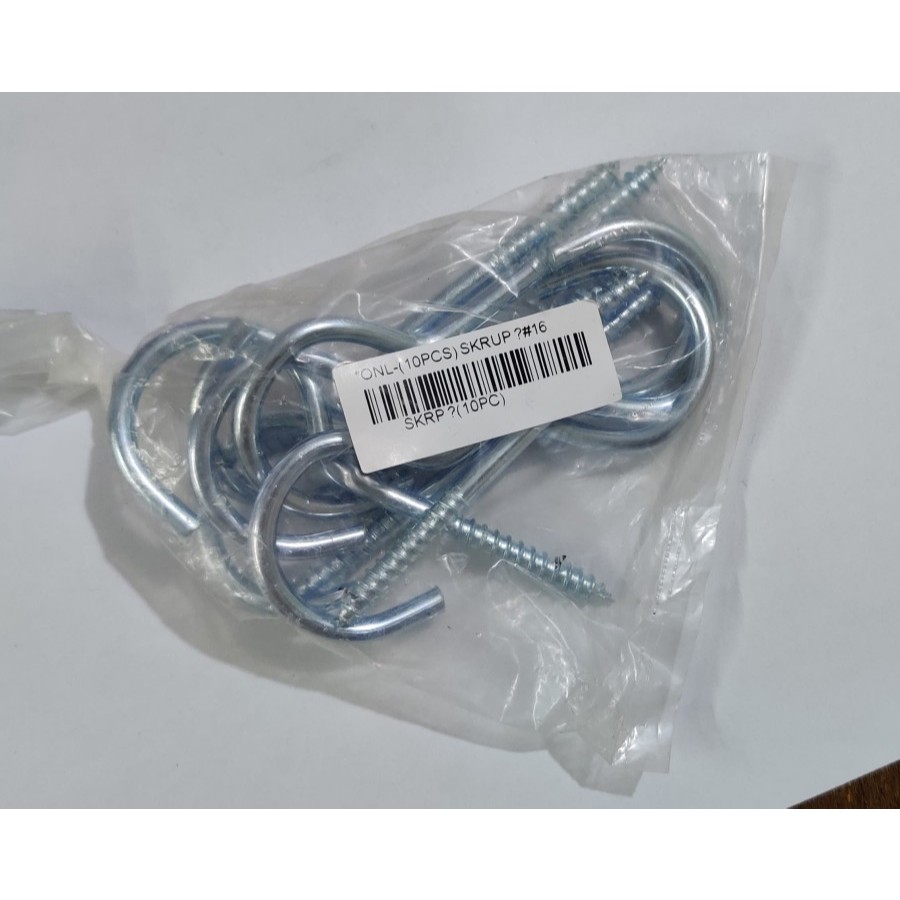 10PCS SKRUP SEKRUP GANTUNG SKRUP TANDA TANYA ? KAIT BESI SCREW HOOK