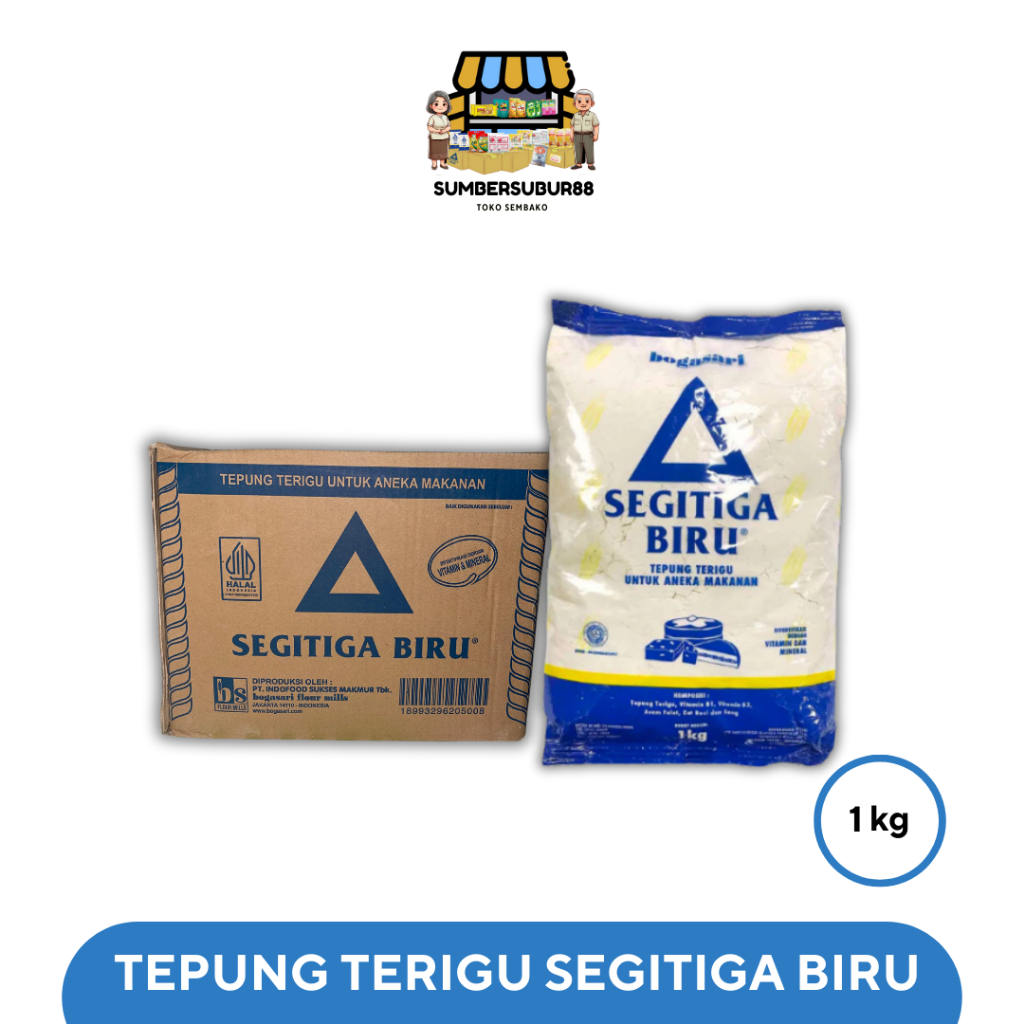 

SEGITIGA BIRU Terigu Kemasan (1 KG x 12 Pcs | 500g x 20 Pcs)