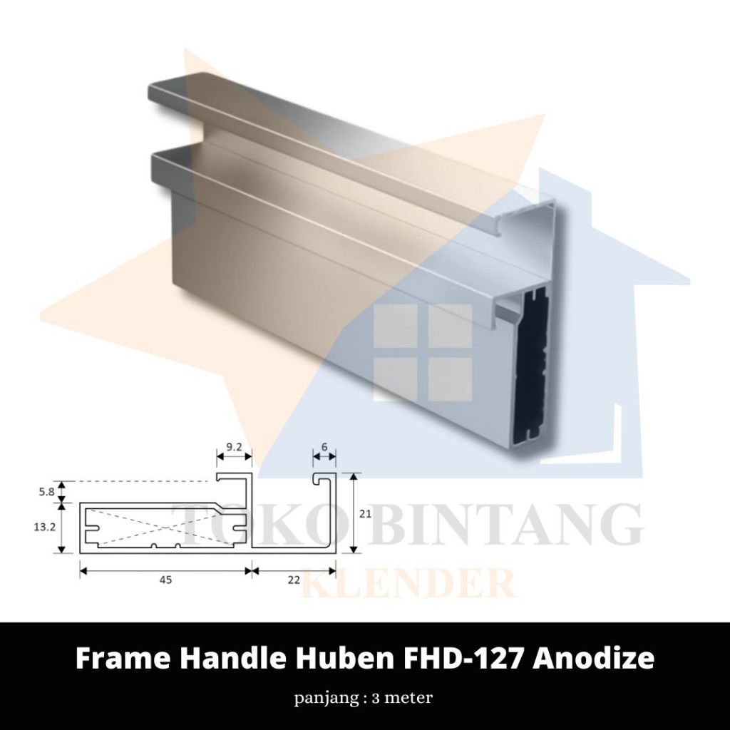 Frame Handle Huben FHD 127 Anodize