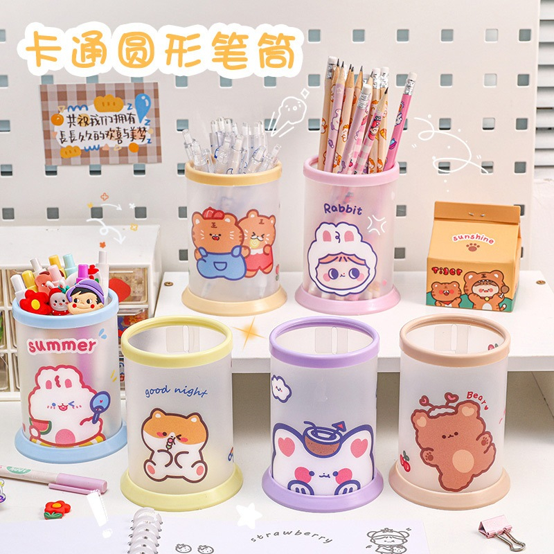 

pen holder "Kotak Pensil Lipat Tempat Penyimpanan Pulpen Berkarakter Lucu Tempat Pensil Penstand Bucket Plastik Pen Holder stationery organizer