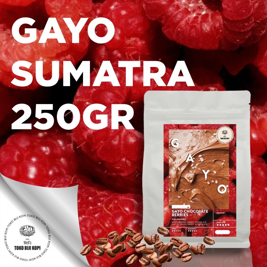 

Well's Toko Biji Kopi - KOPI ARABIKA GAYO CHOCOLATE BERRIES - ROASTED BEAN ACEH GAYO 250 GRAM