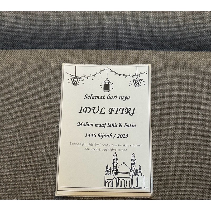 

Stiker ucapan idul fitri tahlil souvenir 100 harian haul kado umroh haji berkulitas tahan air