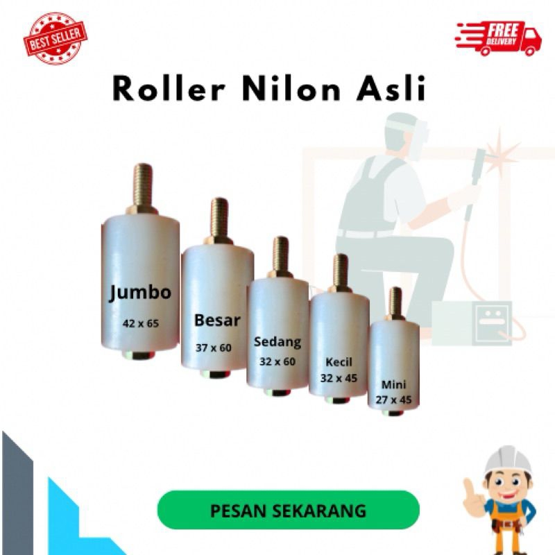 RODA NILON PINTU PAGAR ATAS/PENUNTUN PINTU PAGAR/RODA ROLER NILON MACAM UKURAN