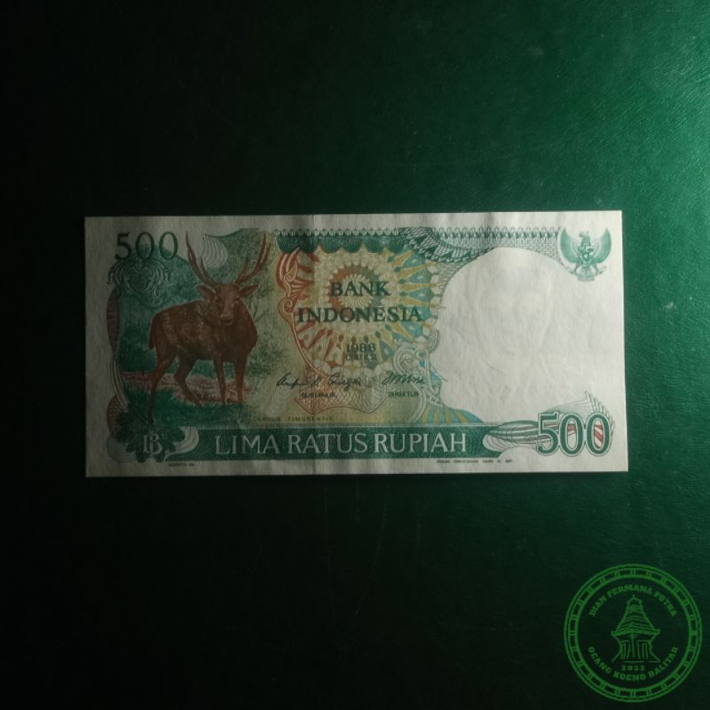 Uang Kertas Kuno Indonesia 500 Rupiah Tahun 1988 (Uang ini sudah tidak berlaku, hanya untuk koleksi)