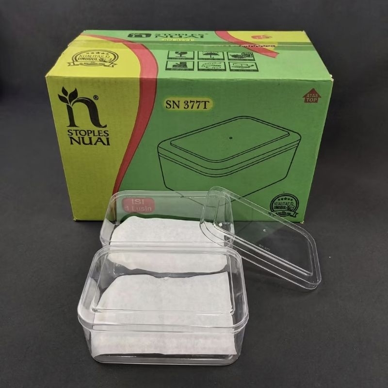 (12 Pcs) Toples Kotak Nuai 500 Gram (377 T)Toples Nastar Kue Kering