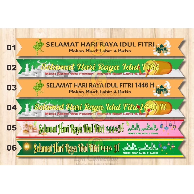 

Stiker / kertas slempang parcel lebaran/idul fitri 5x47 cm