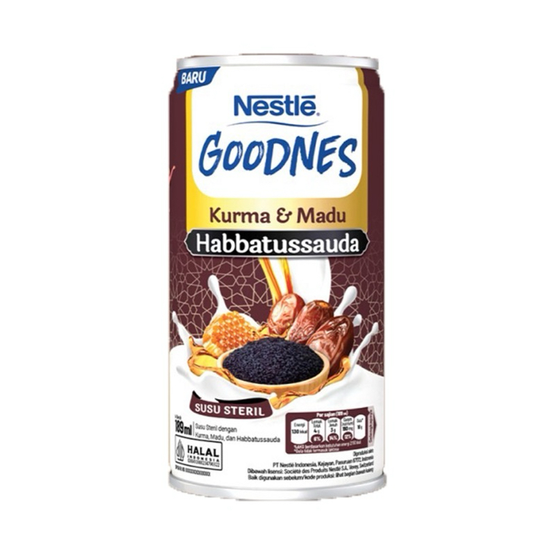 

Nestle Goodnes Kurma dan Madu Habbatusauda Susu Steril 189 ml