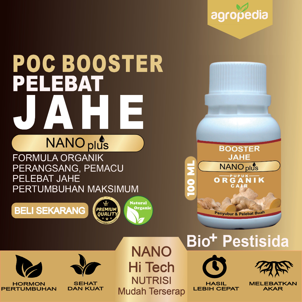 NANOplus Pupuk BOOSTER Tanaman Jahe, Nutrisi Pupuk Cair  Jahe , Pupuk Pelebat Tanaman Bunga Jahe, Pe