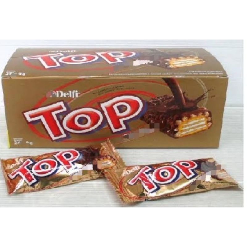 

wafer top coklat 24 gr/wafer top coklat kardus
