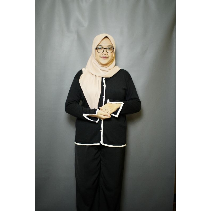 Y&M Lavina cardigan wanita knitwear rajut lengan panjang