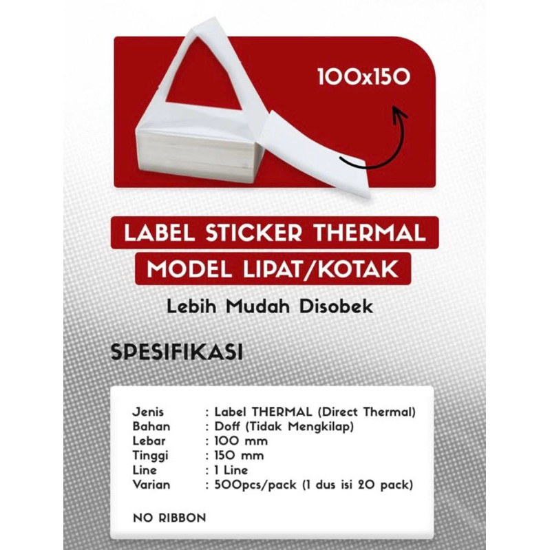 

Label stiker thermal resi alamat pengiriman 100x150mm