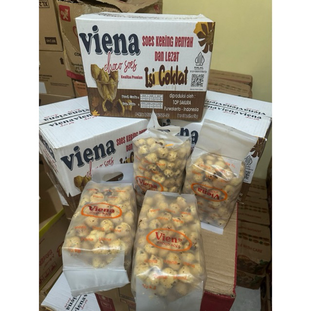 

(MAHYRA) 1 Karton isi 4 Plastik SOES VIENA COKLAT | Soes Viena murah kemasan 500 gr | Soes Coklat enak | Soes Coklat 2kg | Soes lebaran | Soes lebaran