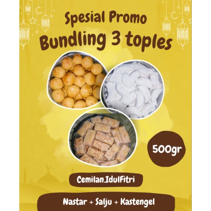 

Bundling 3 Kue 500gr (Nastar, Salju, Kastengel) | Kue Lebaran