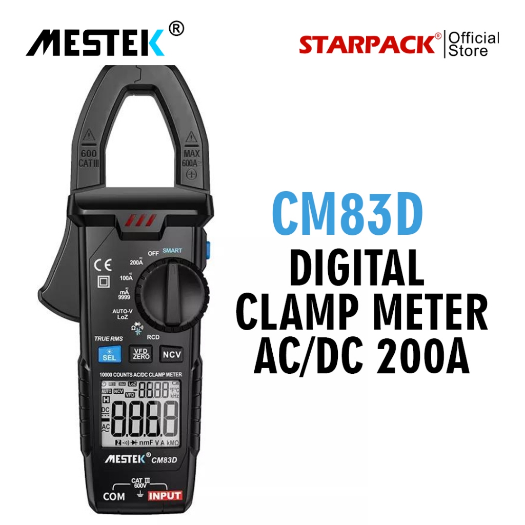 MESTEK CM83D  / CM83E Digital Clamp Meter AC/DC 200A & 600A