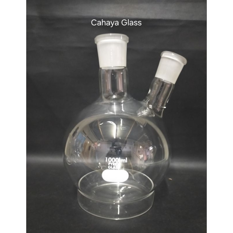 Boiling Flask - Labu Didih 2 leher 1000ml Ns tengah 29/32 PYREX