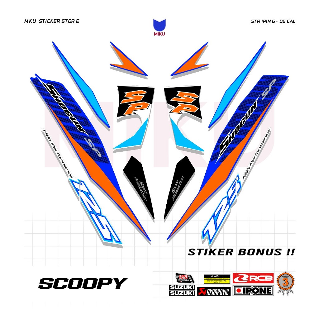 SH01b Stiker Suzuki Shogun 125 SP Sticker Striping Motor Shogun 125 SP 2007 2008 2009 Variasi Racing
