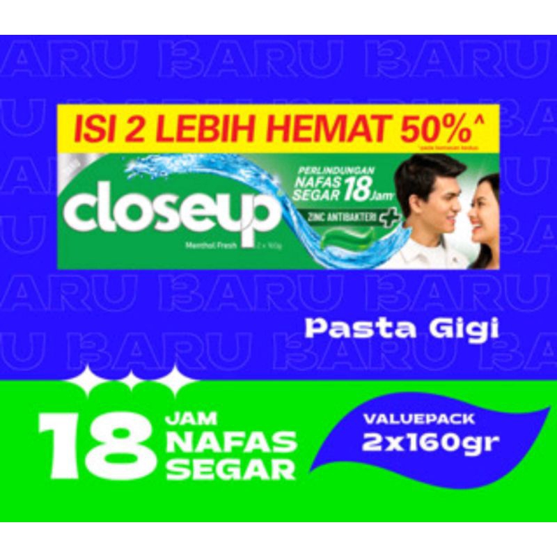 Closeup Ever Fresh Toothpaste Anti Bacterial 2x160g/ 160+20=180g