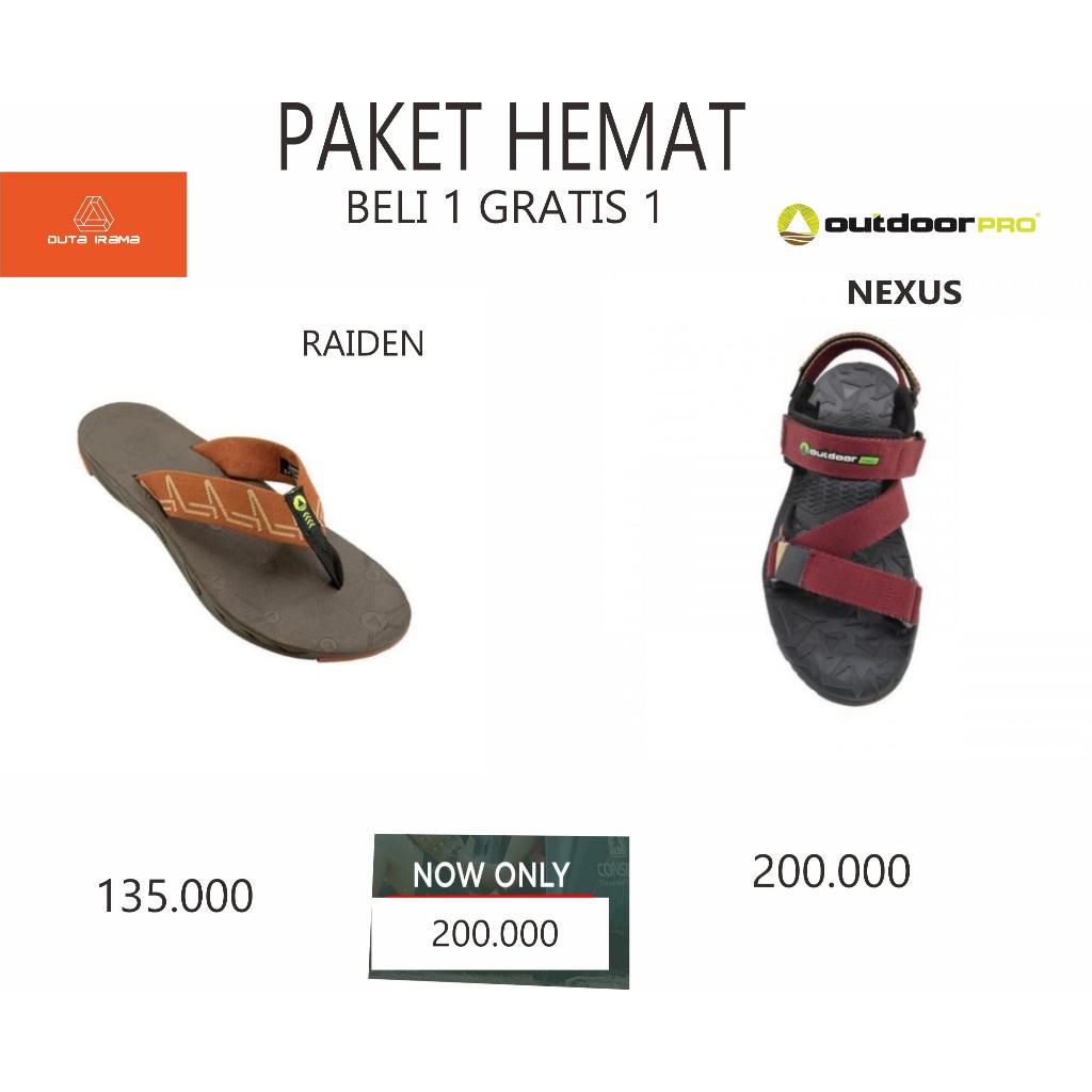 DUTAIRAMA - PAKET HEMAT BELI 1 GRATIS 1 SANDAL OUTDOOR NEXUS + RAIDEN