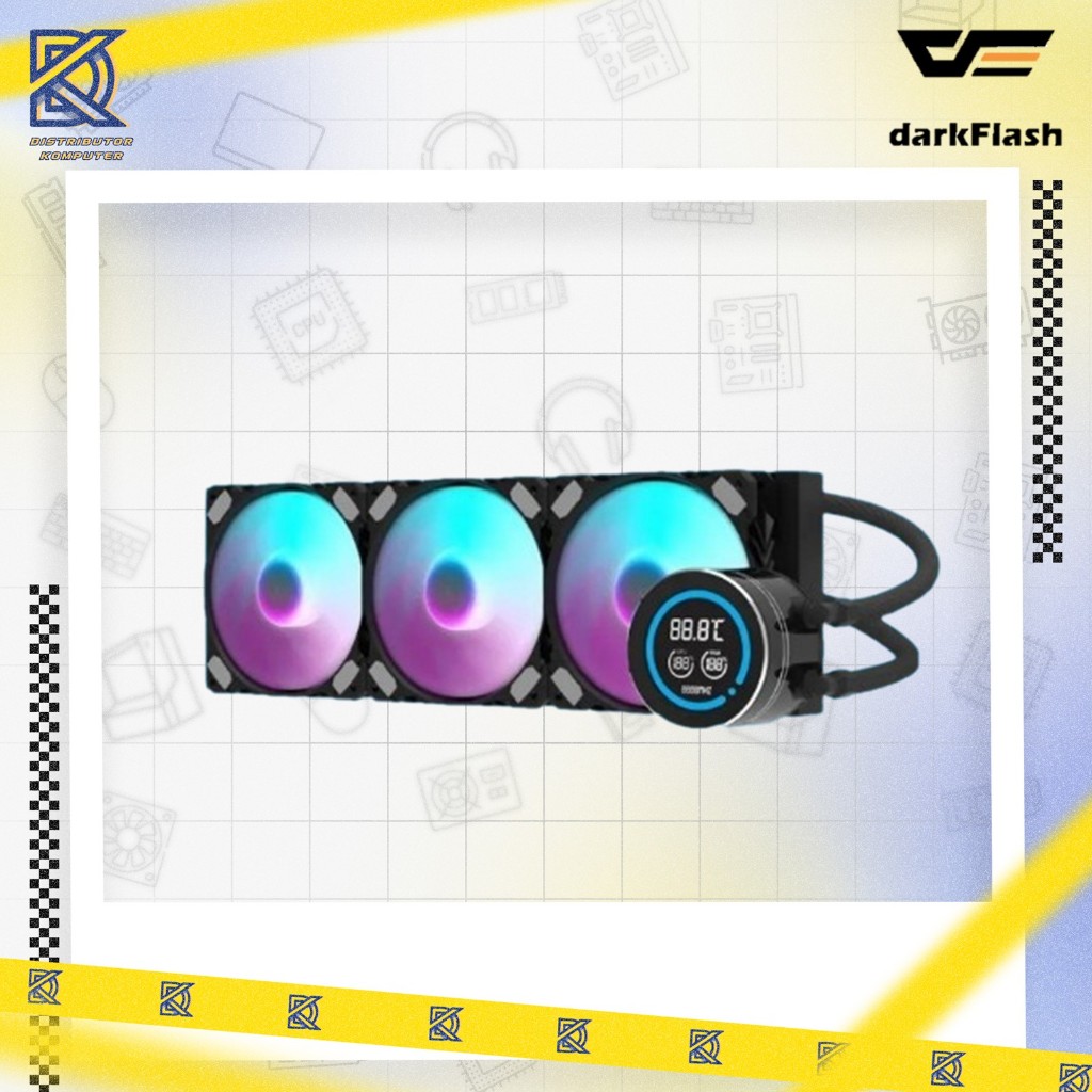 CPU COOLER DARKFLASH DN360D DIGITAL / DN 360D DIGITAL ARGB 360mm AIO Liquid Cooler - BLACK