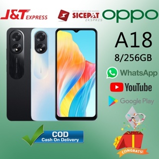 HP OPPO A18 Ram 8/256GB Smartphone 4G LET 6.56 inci Dual SIM 10MP+8MP Handphone