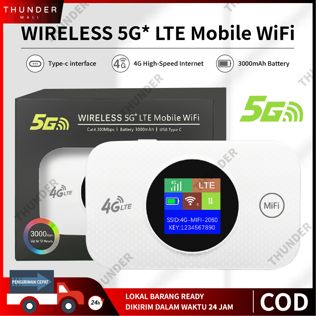 【Thunder Mall】MIFI MODEM WIFI 4/5G UNLOCK OPERATOR 300 Mbps 4G 5G Portable Mobile WiFi USB Mobile Wi
