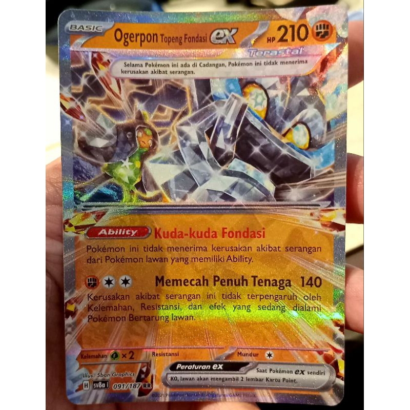 KARTU POKEMON OGERPON TOPENG FONDASI ex RR INDONESIA HOLO