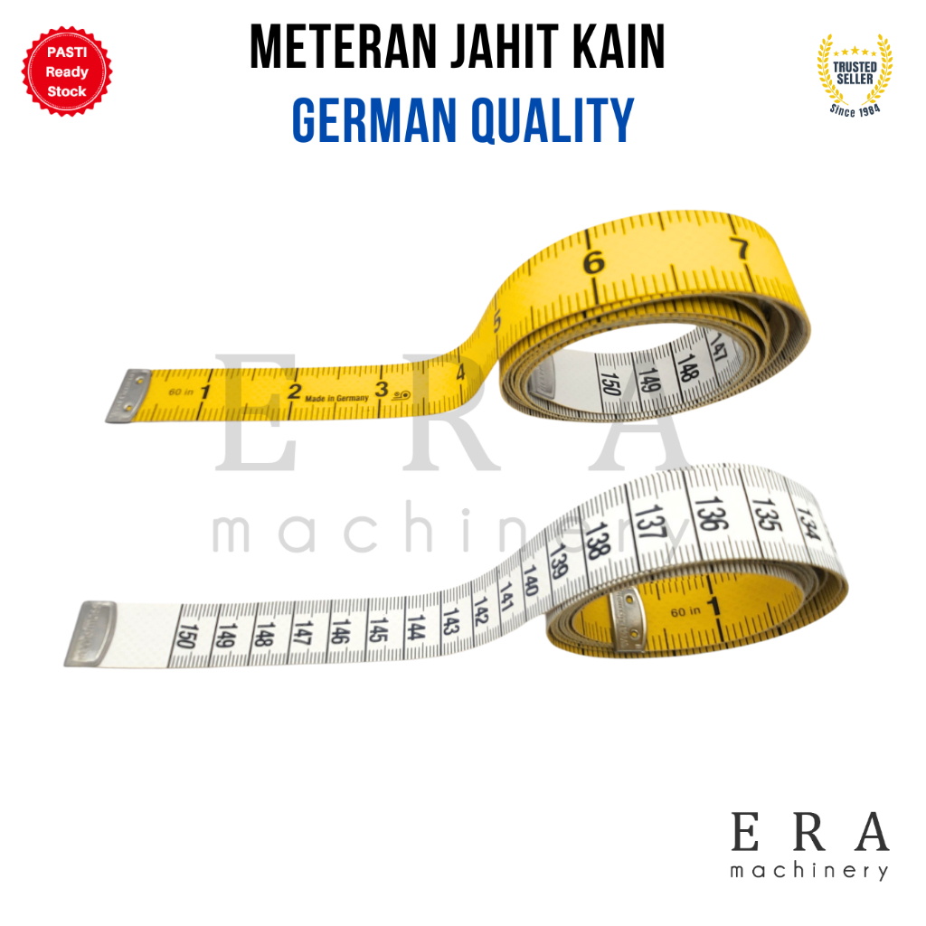 

Meteran Jahit Kain Standard 150CM Kuning Putih Jerman Quality CN
