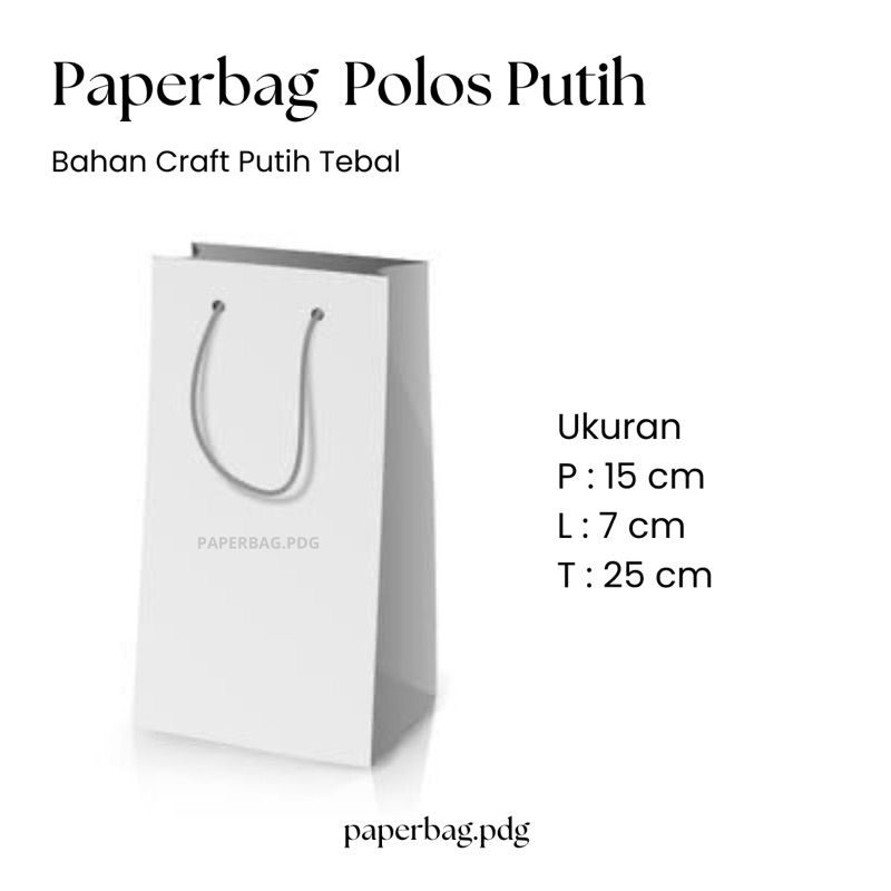 

Paperbag Polos Craft Putih (15x7x25cm) | Paperbag Kuat | Paperbag Ultah | Paperbag Sablon | Paperbag Pernikahan | Souvenir | Paperbag Premium | Paperbag Murah | Paperbag Padang | Sumatera Barat | Paperbag Tebal | Paperbag Produk | Paperbag Bukittinggi